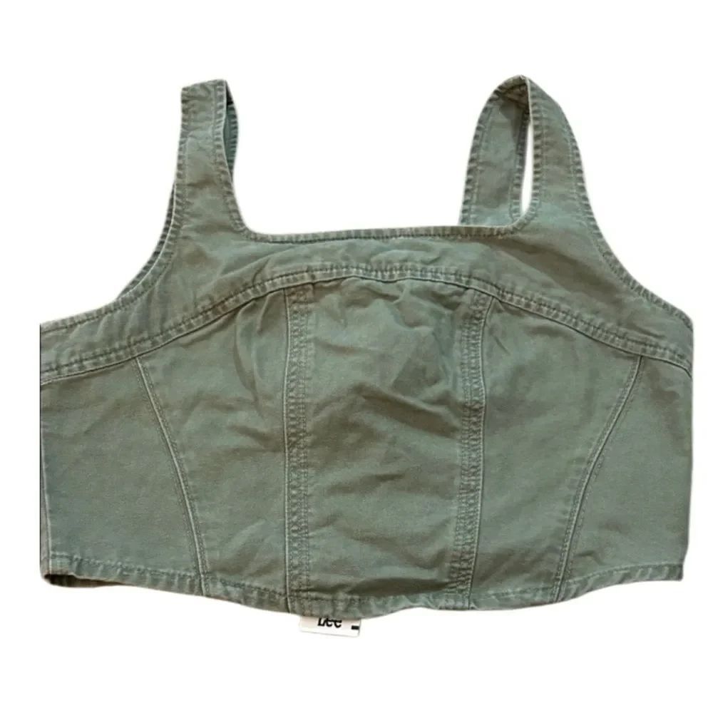 Lee Olive Green Zip-Up Top small new with tags
